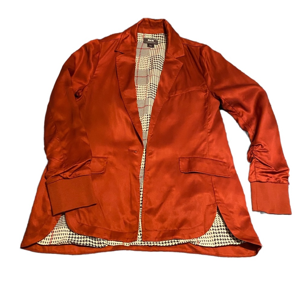 Sally Drake rust red blazer by Anthropologie